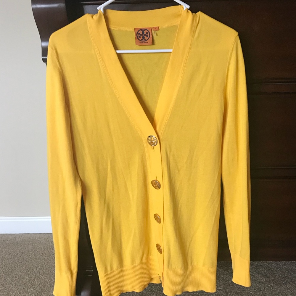 Tory Burch Yellow Cardigan